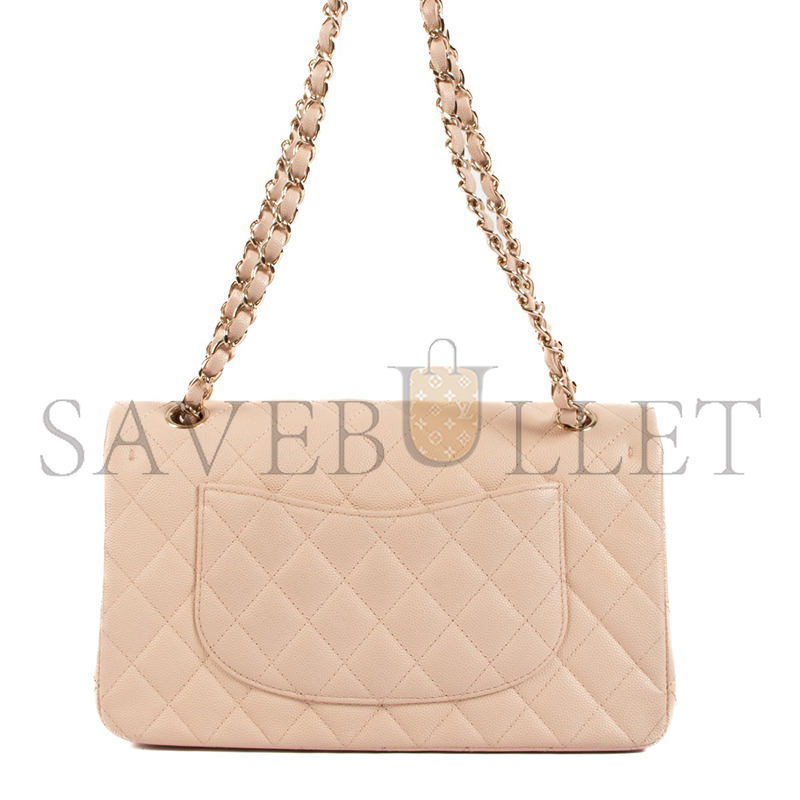 CHANEL LIGHT BEIGE MEDIUM CLASSIC FLAP BAG A01112 (25.5*15.5*6.5cm)